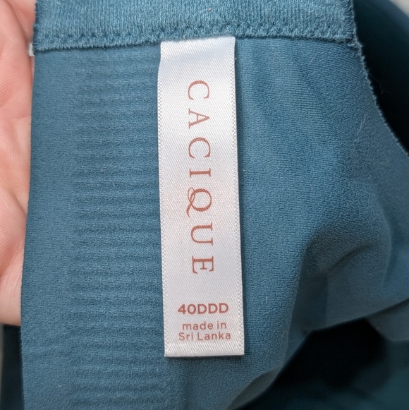Cacique 40DDD 40F Deep Teal Full-Coverage Bra Lightly Lined - Picture 6 of 12